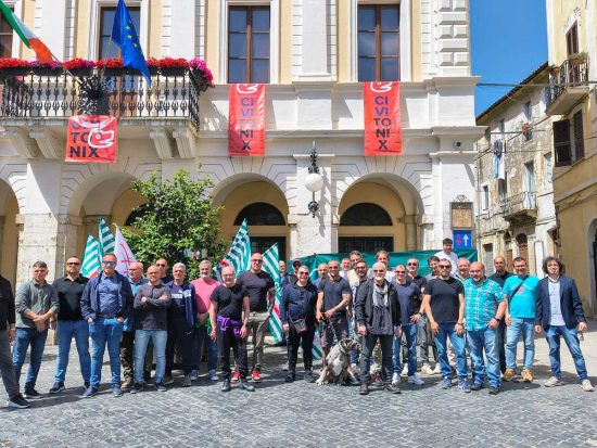 Civita Castellana - Femca Cisl, sit-in in piazza Matteotti per i decreti attuativi lavoro usurante