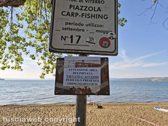 Montefiascone - L'area del ritrovamento dell'ordigno bellico della seconda guerra mondiale