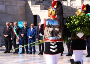 Roma - Il presidente della regione Lazio Francesco Rocca durante la cerimonia del 2 giugno