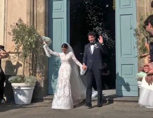 Ronciglione - Il matrimonio del calciatore Arturo Calabresi e la moglie Flavia Consolini