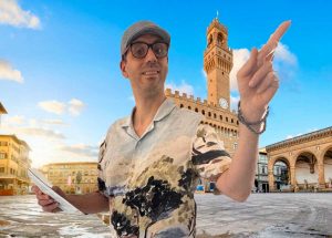 Diego si immagina in una città d'arte