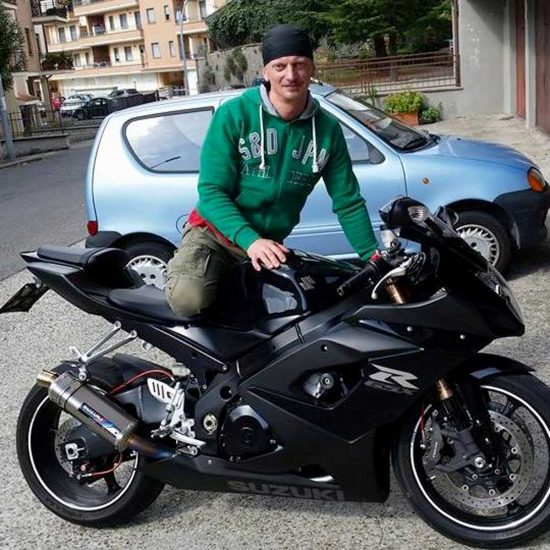 Gianni Ferretti con la moto