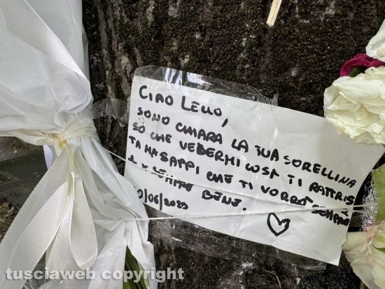 Viterbo - Viale Trieste - Il luogo dove Leonardo Cristiani ha perso la vita La lettera della sorella Chiara