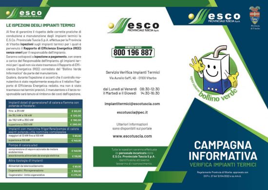 Campagna informativa sugli impianti termici