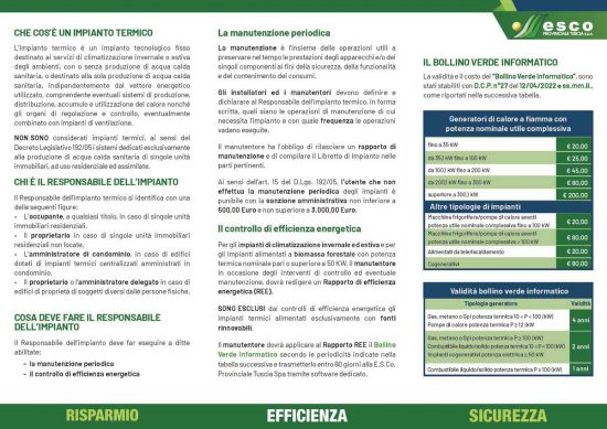 Campagna informativa sugli impianti termici