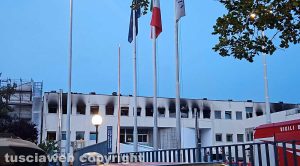 La facoltà di agraria - L'incendio ormai spento