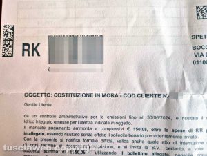 Talete - Lettera di costituzione in mora
