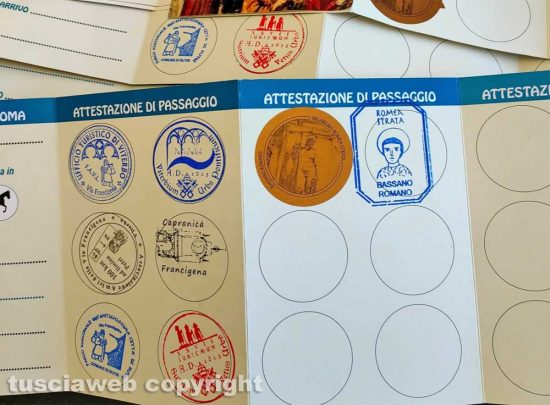 Carta del Pellegrino - Il timbro della Romea Strata a Bassano Romano