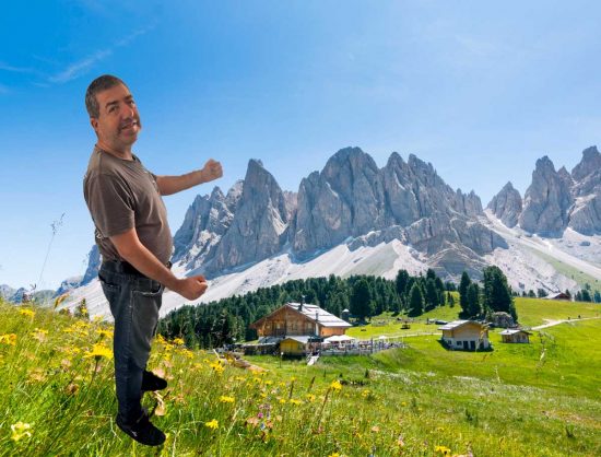 Stefano si immagina in montagna