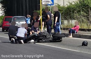 Viterbo - Scontro auto-moto sulla Tuscanese