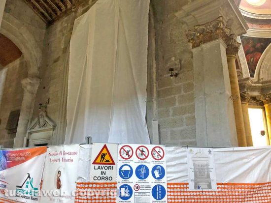 I lavori in corso nella cappella dedicata a San Filippo Neri in duomo dove verra collocata la sepoltura di papa Giovanni XXI