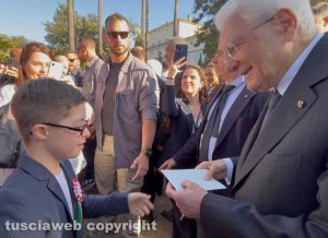 Francesco Baffo nei giardini del Quirinale incontra il presidente Sergio Mattarella