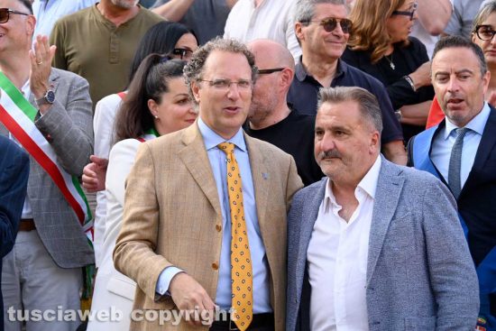Viterbo - Non sarai mai sola - I ristoratori solidali con l'Unitus - Il rettore Stefano Ubertini con Enrico Panunzi