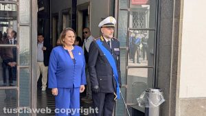 Terza festa della polizia locale - Il comandante di Viterbo Mauro Vinciotti con l'assessora Luisa Regimenti