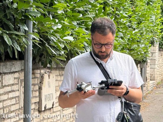 Viterbo - Caso Leonardo Cristiani - Sopralluogo a viale Trieste - Consulente della procura con il drone 