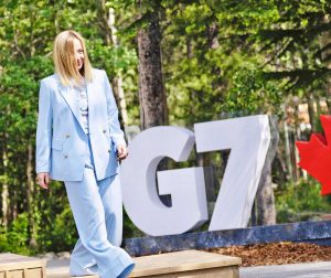 Giorgia Meloni al vertice G7 che si è svolto in Canada