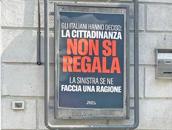 Grotte di Castro - Il manifesto di Fratelli d'Italia