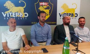 Sport - Viterbese - Da sinistra Aldo Gardini, Vincenzo Fiorini, Paolo Salaris, Mattia Di Loreto