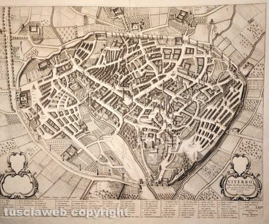 Antica stampa di Viterbo realizzata da Pierre Mortier a Paperonly