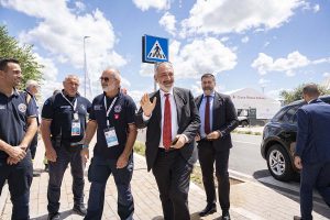 Roma - Il presidente della regione Rocca inaugura il villaggio per il Giubileo dei giovani