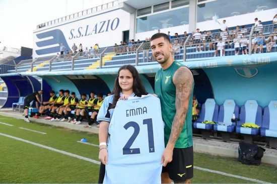 Sport - Emma e il capitano della Lazio Mattia Zaccagni 
