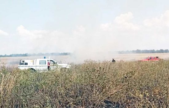Tarquinia - Incendio al poligono militare lungo la costa