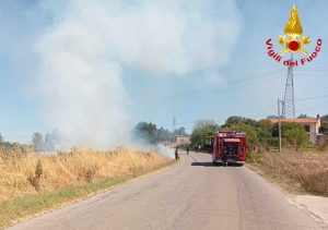 Incendio di sterpaglie a Civitavecchia, fiamme vicino al cavalcavia di via Tirso