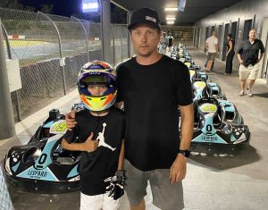 Viterbo - Kimi Räikkönen al Leopard Circuit con il figlio