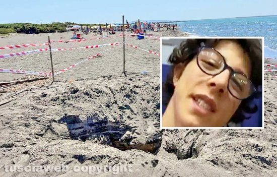 Montalto di Castro - La buca della tragedia - Nel riquadro Riccardo Boni