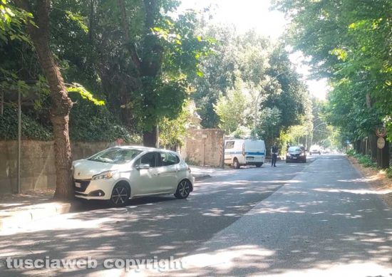 Viterbo - Auto contro albero a viale Trieste