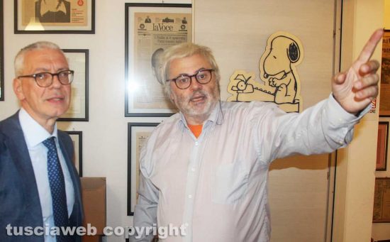 Il nuovo prefetto di Viterbo, Sergio Pomponio, in visita alla sede di Tusciaweb con il direttore Carlo Galeotti