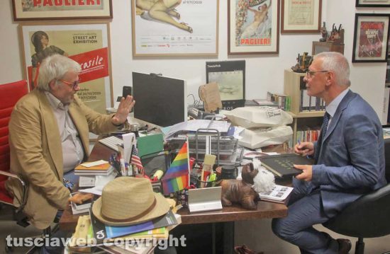 Il nuovo prefetto di Viterbo, Sergio Pomponio, in visita alla sede di Tusciaweb e della Galeotti editore