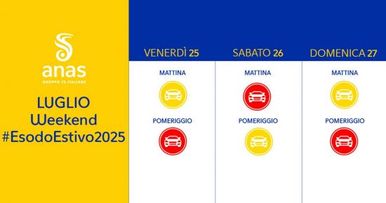 Anas - Viabilità - Calendario esodo