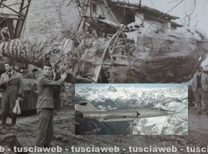 Fratta Todina - Il recupero dell'F-104 precipitato nel 1965 - Nel riquadro un F-104 in volo