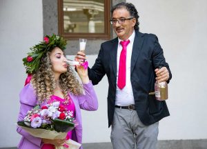 Aurora Montanaro insieme al papà Marcello