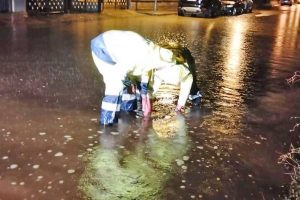 Maltempo - Strada allagata a Tarquinia lido