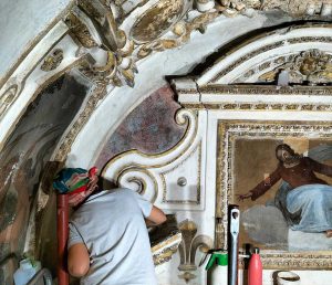 Caprarola - Lavori di restauro alla chiesa dei santi Agostino e Rocco
