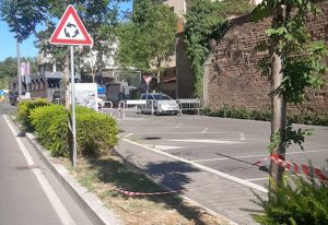 Viterbo - Il parcheggio di via Genova chiuso