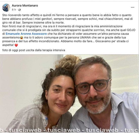 Il post di Aurora Montanaro dopo l’uscita dalla terapia intensiva
