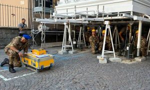 Pesa della macchina a San Sisto - Viene effettuata dagli specialisti dei baschi azzurri