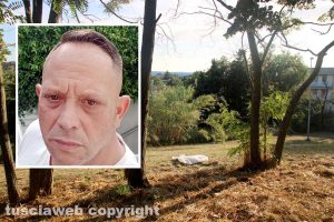 Viterbo - Trovato impiccato al parco della Mazzetta - Nel riquadro Andrea Filipponi