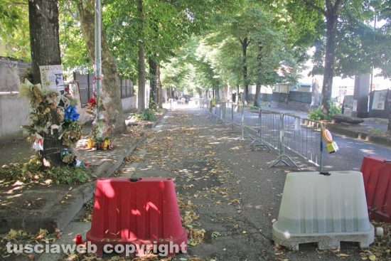 Viterbo - Viale Trieste - Il luogo in cui ha perso la vita il quindicenne Leonardo Cristiani
