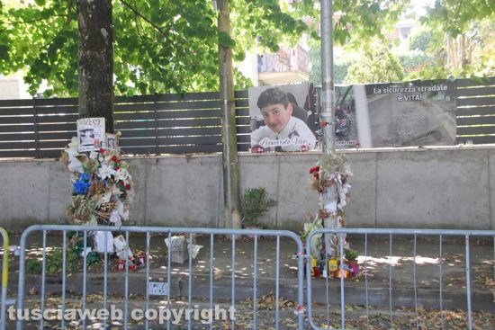 Viterbo - Viale Trieste - Il luogo in cui ha perso la vita il quindicenne Leonardo Cristiani