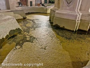 Viterbo - La fontana di piazza delle Erbe trasformata in acquitrino