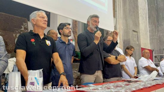 Santa Rosa - Viterbo - La prova generale dei facchini alla ex chiesa della Pace - Massimo Mecarini, Daniele Sabatini e Raffaele Ascenzi