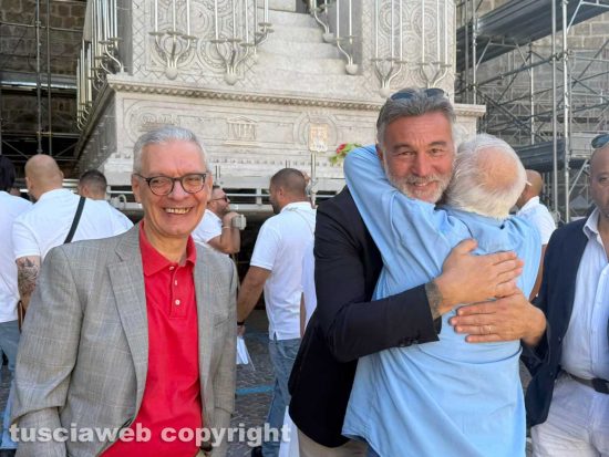 Macchina di Santa Rosa - Il prefetto Sergio Pomponio sotto Dies Natalis con Raffaele Ascenzi