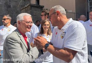 Macchina di Santa Rosa - Il prefetto Sergio Pomponio sotto Dies Natalis con il capofacchino Luigi Aspromonte