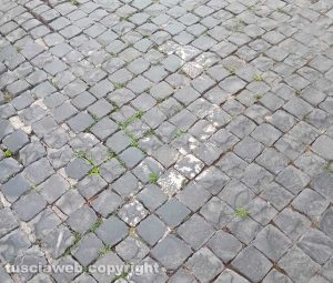 Viterbo - Segnale di Stop completamente cancellato a Pianoscarano