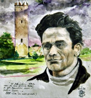 "Il sole indora Chia", acquerello di Paolo Berti