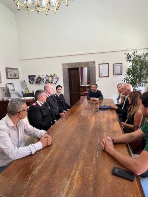 Tuscania - L'amministrazione incontra il nuovo comandante della compagnia dei carabinieri Boris Marando